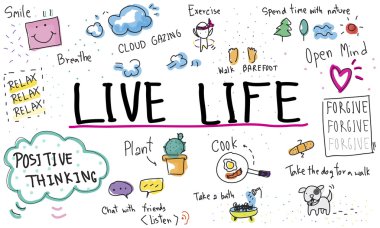 Şablon canlı yaşam konsepti ile