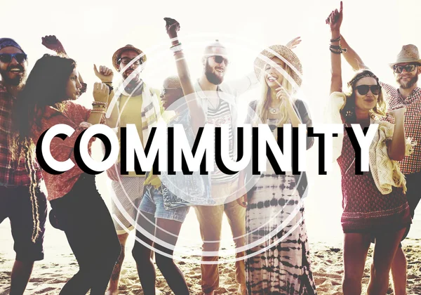 Group of Friends have Fun at beach — Stock Photo, Image