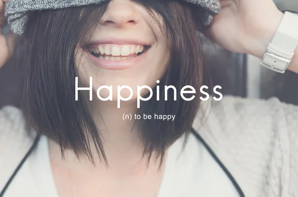 Χαρούμενα γυναίκα σε φόντο — Φωτογραφία Αρχείου