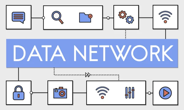 Nätverksanslutning och datanät — Stockfoto