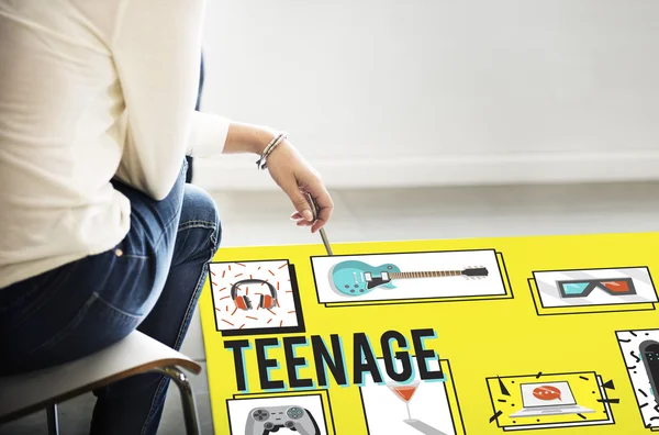 10 代の概念とポスター — ストック写真