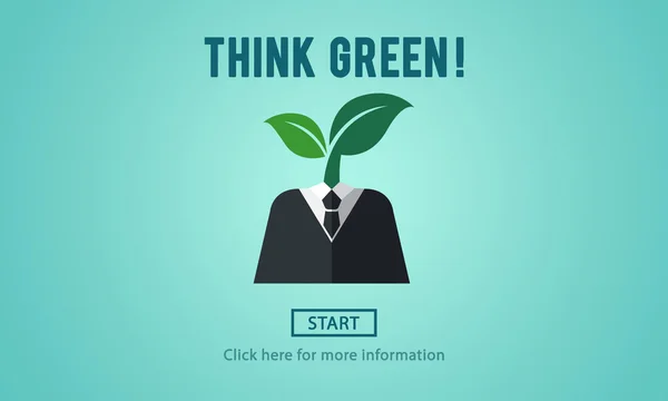 Modello con think green concept — Foto Stock