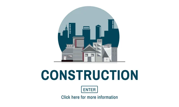 Construction Concept with cityscape — Stock Photo, Image