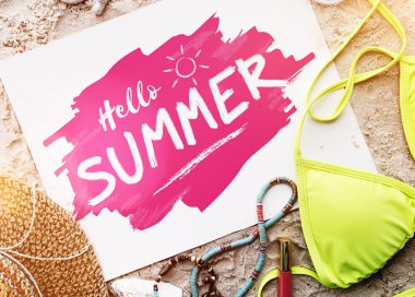 Yaz plaj şapka kavramı