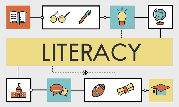 Plantilla con concepto de alfabetización —  Fotos de Stock