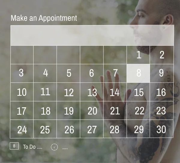 Homme et calendrier Agenda Concept — Photo