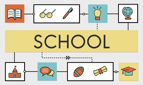Sjabloon met school concept — Stockfoto