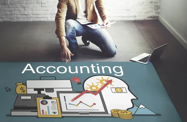 Businessman working with accounting — Stock Photo, Image