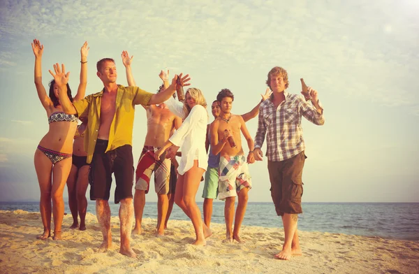 People enjoying beach party Stock Picture