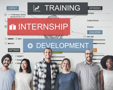 diversity people with internship clipart