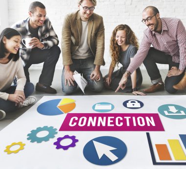 Poster ve bağlantı çalışma tasarımcılar