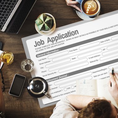 Tablo iş başvurusu ile posteri ile