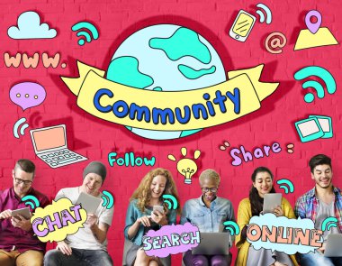 İnsanlar dijital araçları tarama  