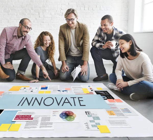 Designers working with poster and innovate — Stock Photo, Image