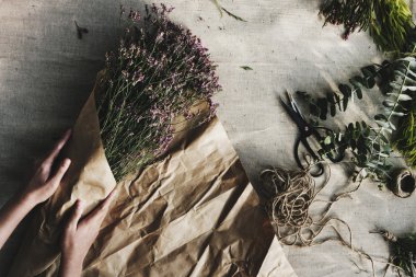 Çok güzel buket ve tablo için makaslar