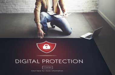 işadamı dijital koruma ile çalışma