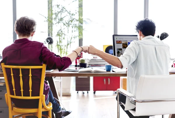 Fist Bump Colleagues — Stock Photo, Image