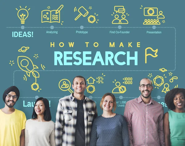 Diversità persone con ricerca — Foto Stock