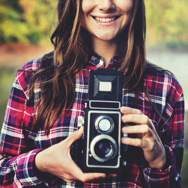 Vintage two lens camera — Stock Photo, Image