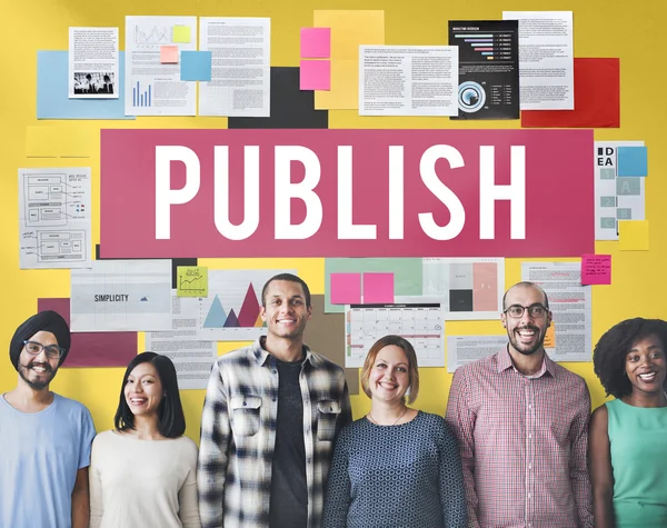 Diversity people with Publish — Stock Photo, Image