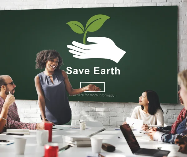Incontro d'affari con Save Earth — Foto Stock