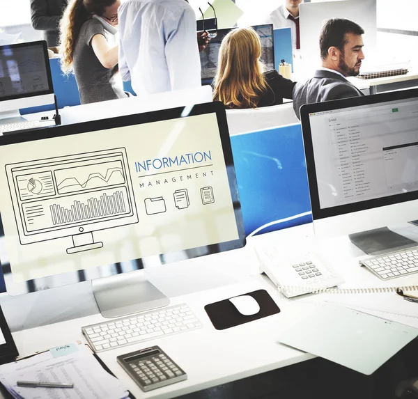 Computer monitors with information — Stock Photo, Image