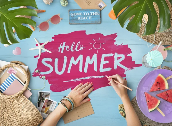 Hello Summer Beach Concept — Stockfoto