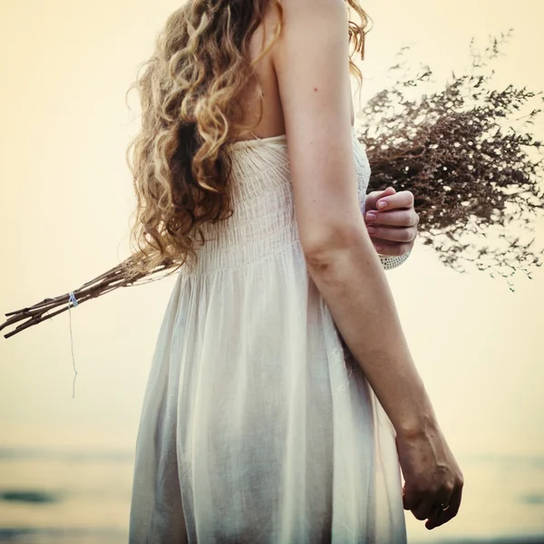 Woman holding Bouquet — Stock Photo, Image