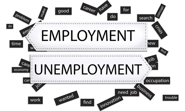 Graphic Text and Employment Unemploment — Stock Photo, Image