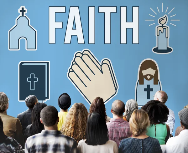 People at seminar with faith — Stock Photo, Image