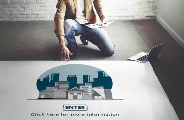 işadamı şehir ile çalışma