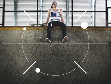 rampa üzerinde oturan patenci