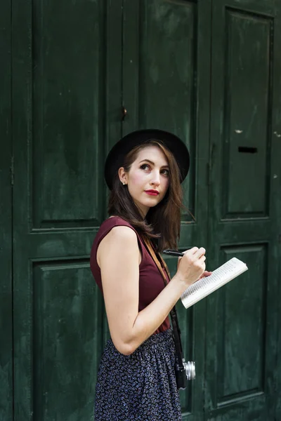 Woman Making Notes — Stock Photo, Image