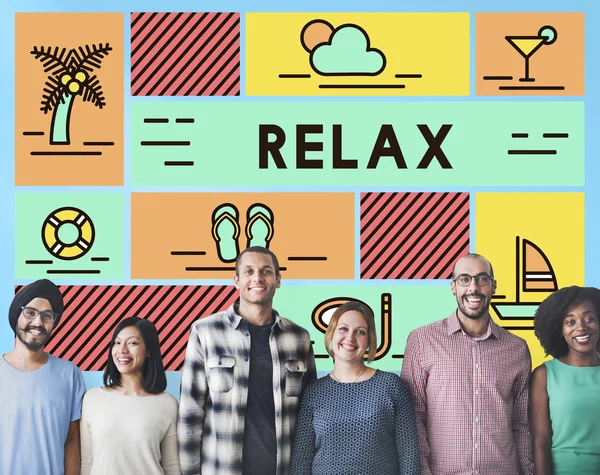 Diversidad de personas con relax — Foto de Stock