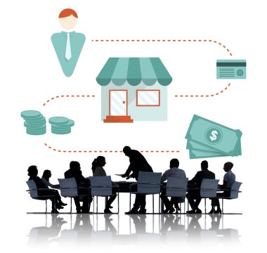 Ofiste toplantısında iş adamları