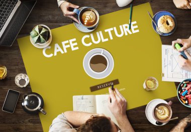Tablo Cafe kültürü ile posteri ile