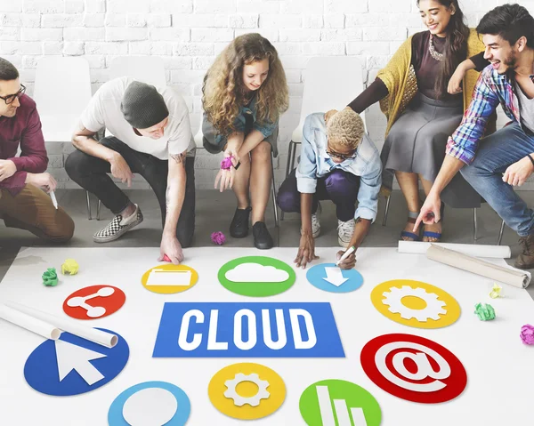 Kattaki insanlar çizim afiş 