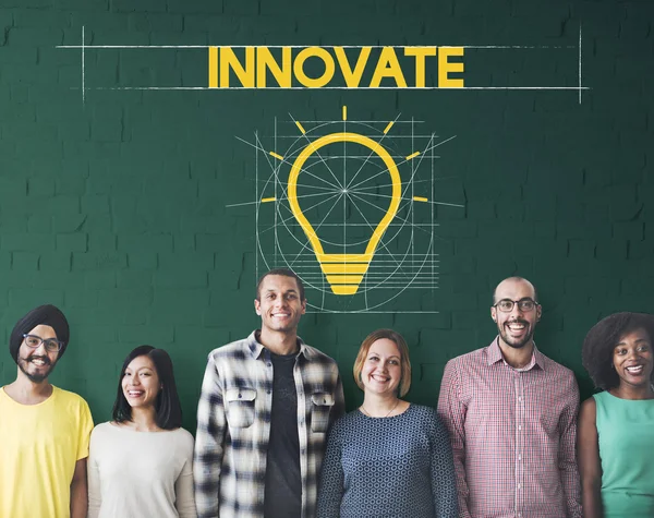 Diversità persone con innovare — Foto Stock