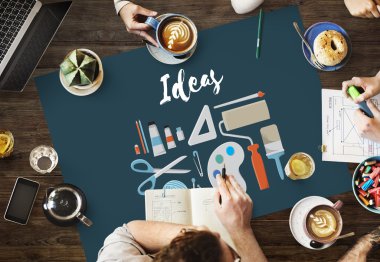 Tablo fikirler konsepti ile posteri ile