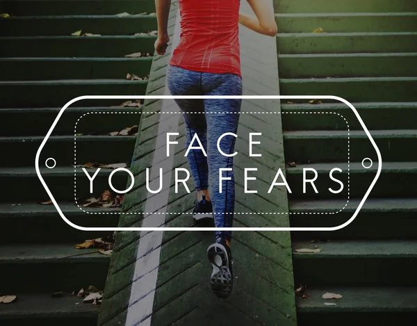 Sportive woman running upstairs — Stock Photo, Image