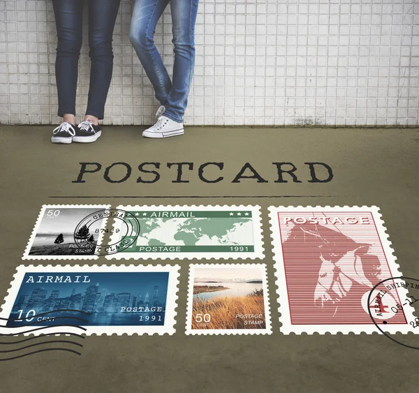 Women standing near wall — Stock Photo, Image