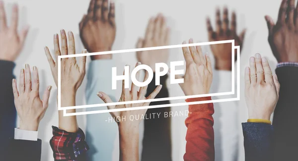 Kéz és a remény hite motiváció fogalma — Stock Fotó