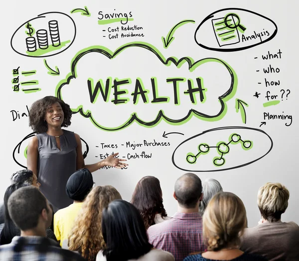 People at seminar with wealth — Stock Photo, Image
