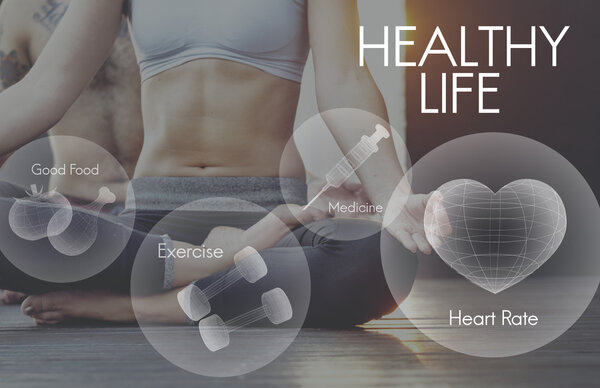 man and woman Healthcare Fitness Concept