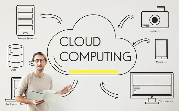Businessman working with Cloud Computin — Stock Photo, Image