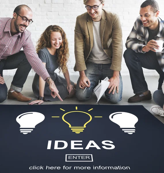 Designers working with poster and ideas — Stock Photo, Image