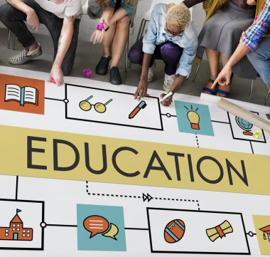 Kattaki insanlar çizim afiş