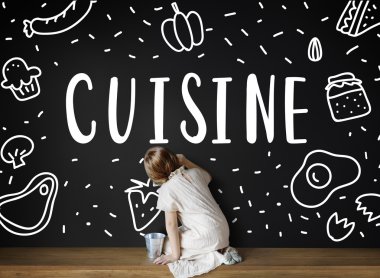 yazı tahtası üzerinde çizim kız