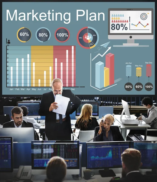 Munkavállalók üzleti és Marketing terv — Stock Fotó
