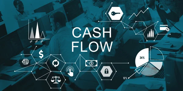 Mensen die werken en Cash Flow Concept — Stockfoto